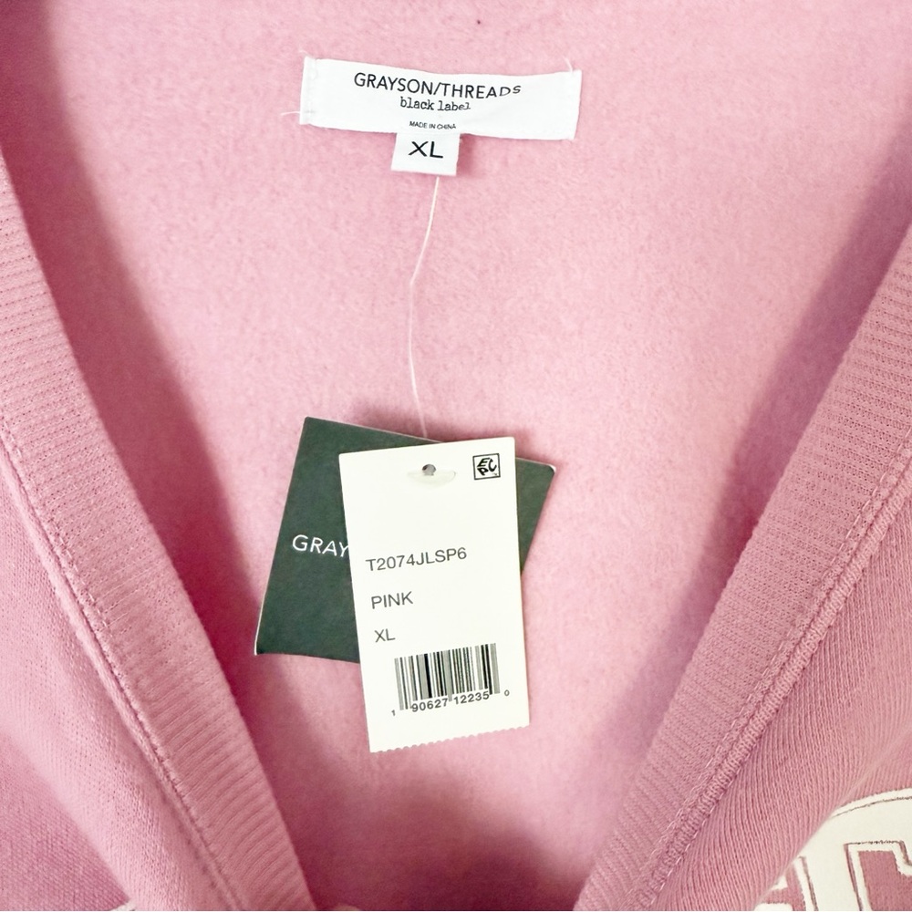 NWT Grayson Threads Women’s Pink Graphic Fleece Sweatshirt Size XL - Picture 4 of 8